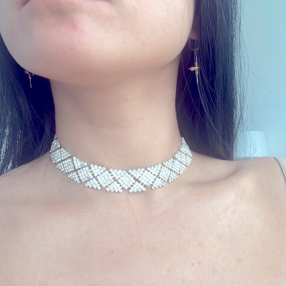 Bridal jewlery crystal choker